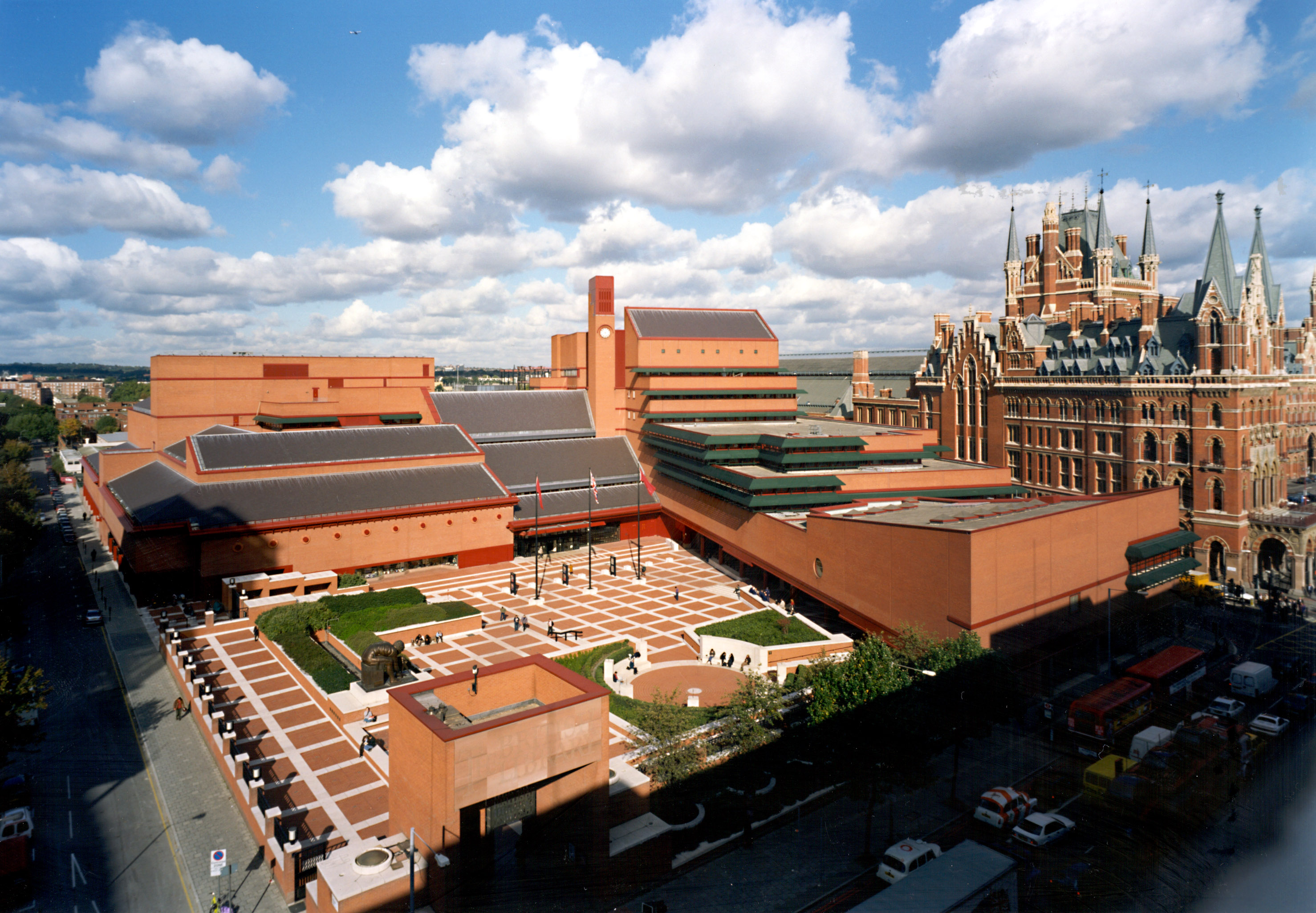 Robot-controlled environment at the British Library Boston Spa site with floor-to-ceiling shelves housing newspaper collections.