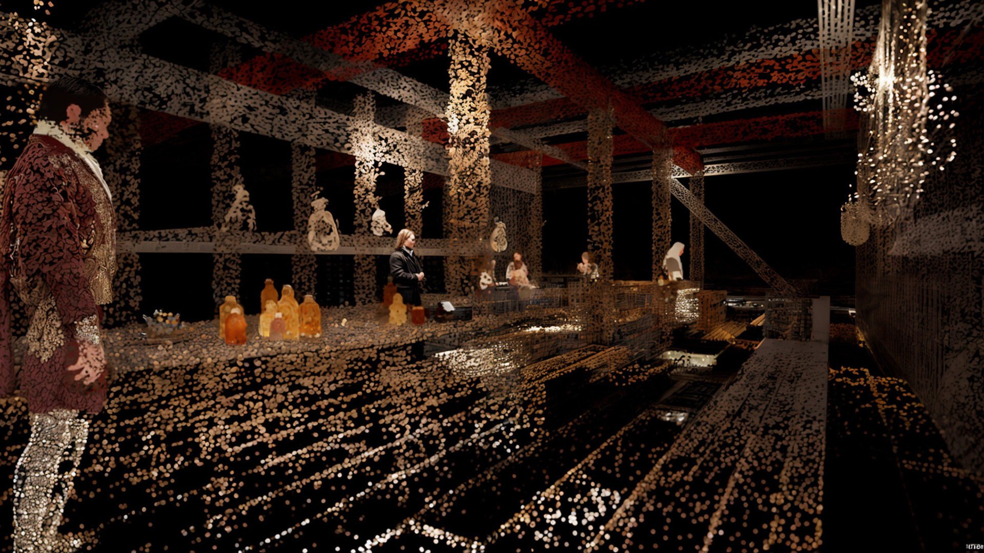 A screenshot from one of the scenes in There Exists showing the interior of the ship on which Mary travelled to Australia during a 5 month voyage, with the other 14 female convicts